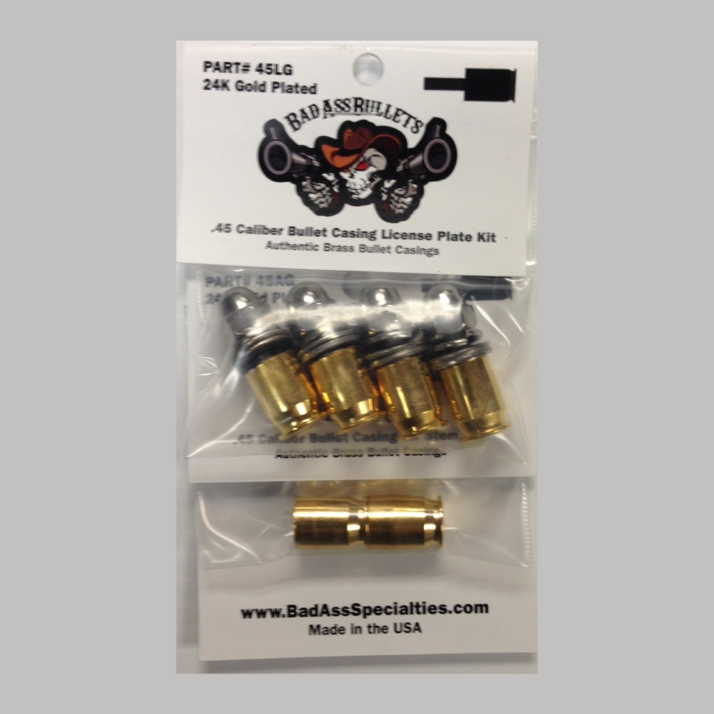 Authentic Bullet Casing License Plate Screw Cover Accessory Kit ...