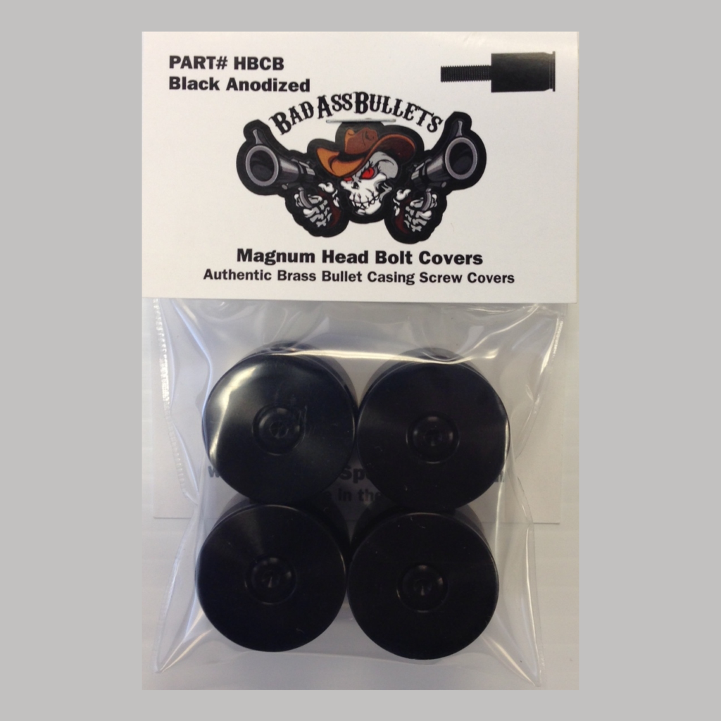 Magnum Bullet Casing Head Bolt Cover for HarleyDavidson Badass